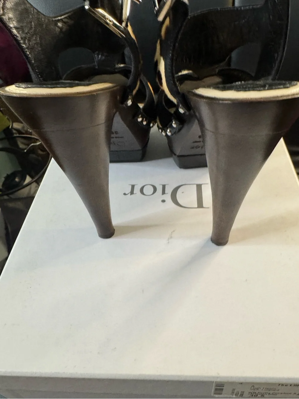 Christian Dior pony hair leopard heels